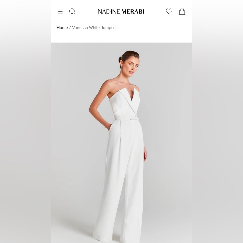 NADINE MERABI White Wide Leg Pants High Waisted